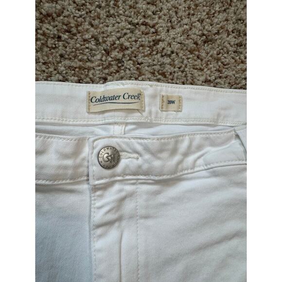 Coldwater Creek size women's 20W, slightly cropped, stretchy; White denim Jeans - Picture 6 of 10